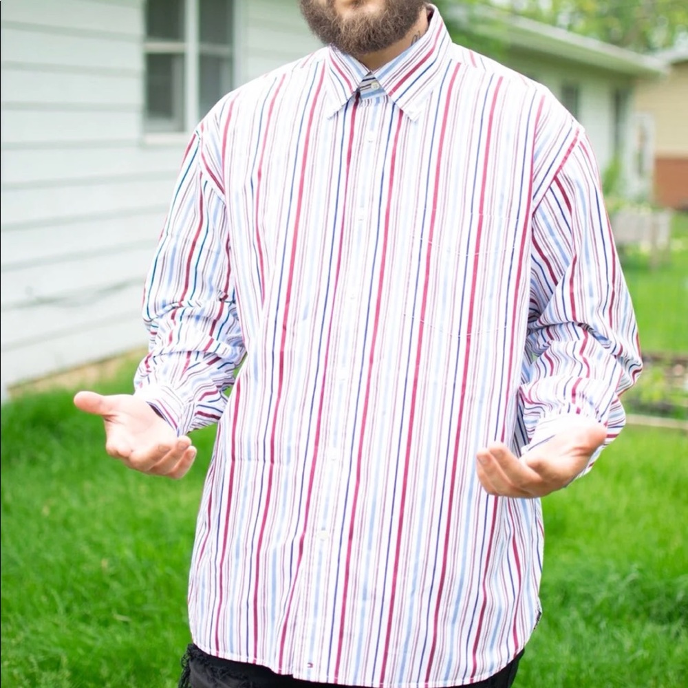 3for25❤️ Tommy Hilfiger : Stripe SZ Large Shirt